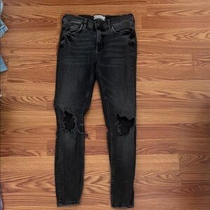 Free People Distressed Black Women's Jeans